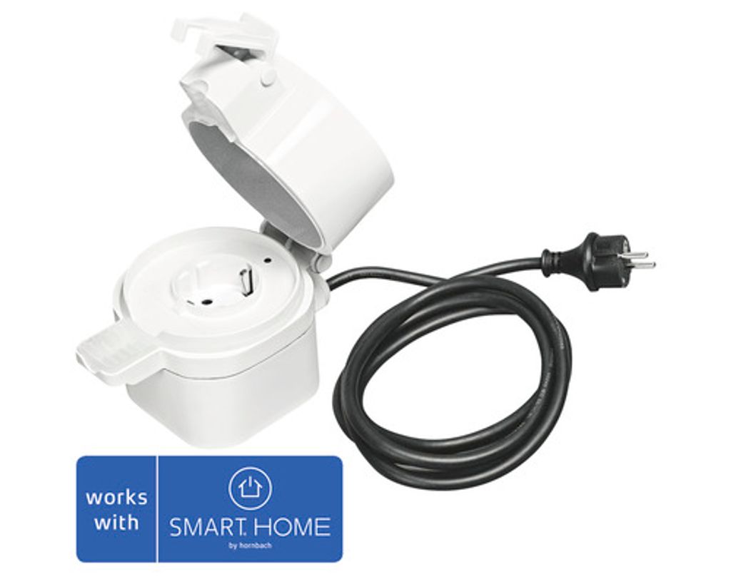 Osram SMART+ Outdoor Plug, Draußen, Weiß, Verkabelt & Produktbild 