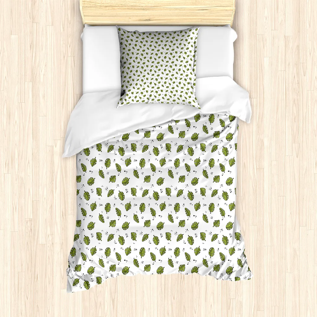 Copripiumino Verde Oliva Philodendron 135x200 - Design ABAKUHAUS - 1