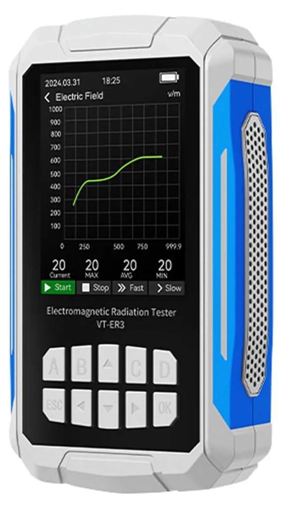 VT-ER3 Détecteur de rayonnement 5-en-1 : Testeur ondes et humidité