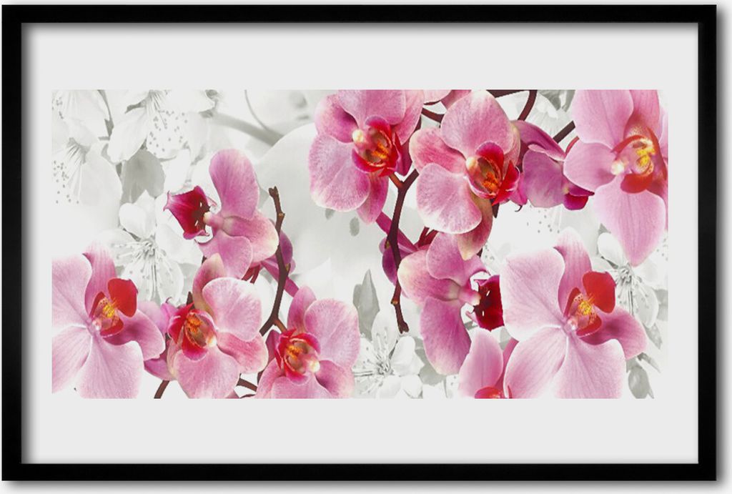 Bild 60x40 MDF-Rahmen Wandkunst Blumen Pflanzen Natur