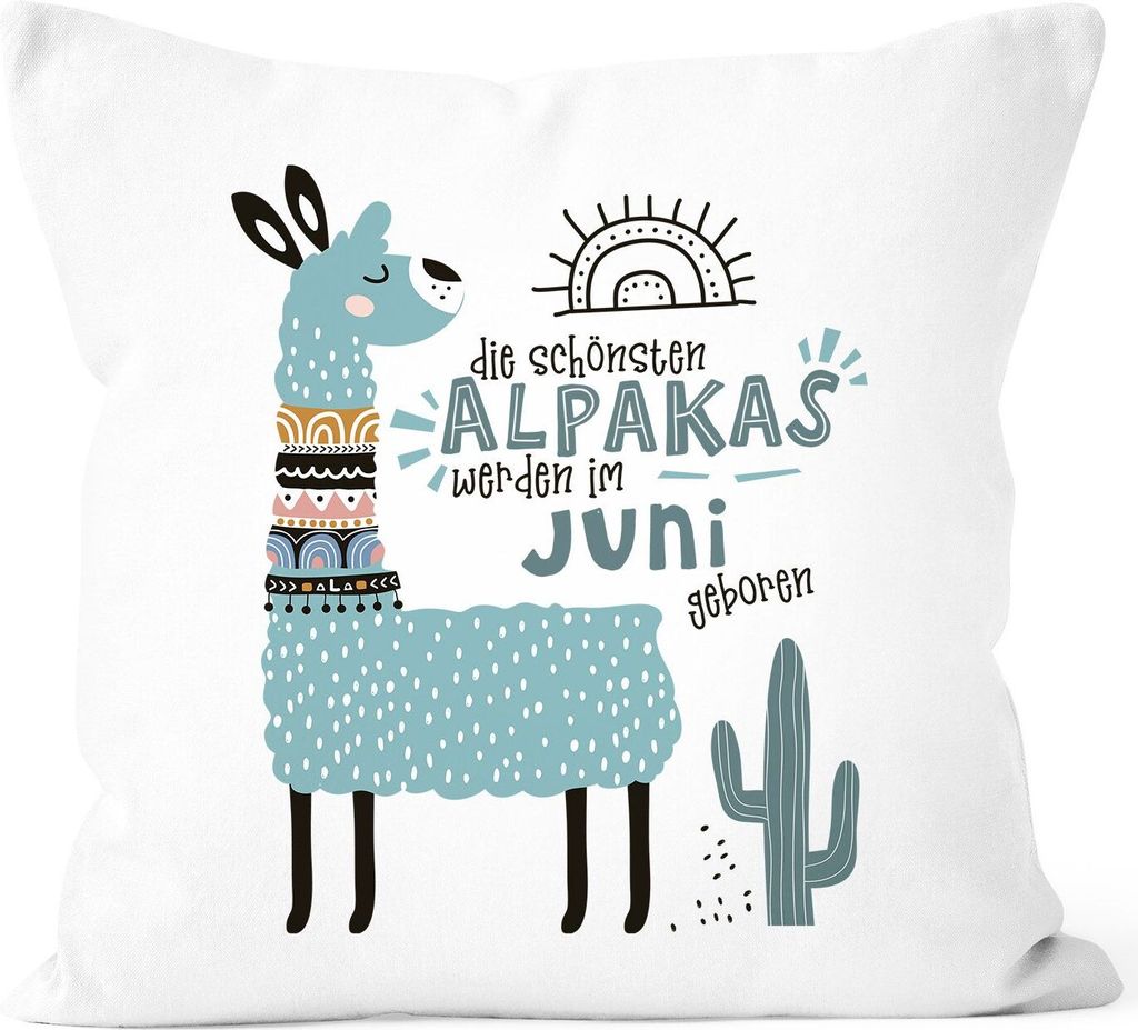Kissen-Bezug Die Schönsten Alpakas werden im Januar-Dezember geboren anpassbares Motiv Geburtsmonat individuelle Geburtags-Geschenke Dekokissen Sp...