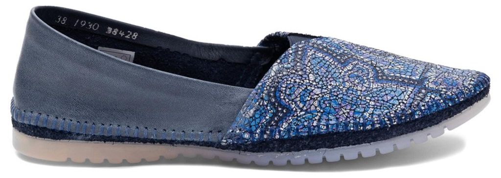 Blaue Damen Mokassins aus Naturleder