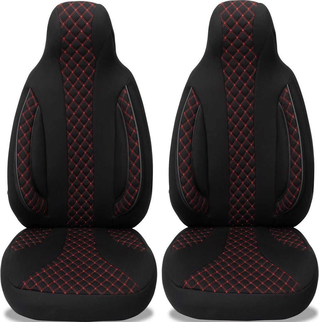 Toyota Yaris 4 Bj ab 2021 kompatible Schonbezüge in Schwarz/Rote Naht PL402