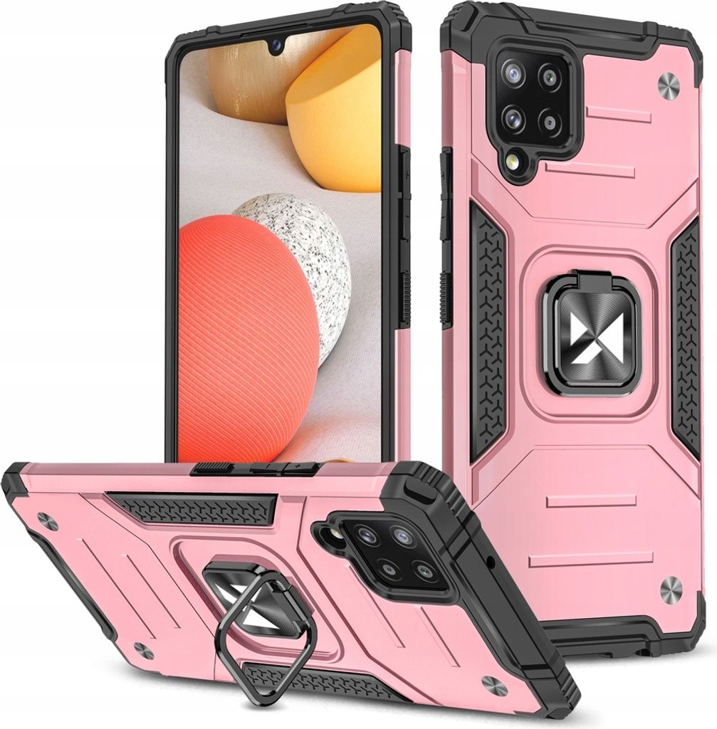Wozinsky Ring Armor gepanzert Hybrid Fall + Magnetische Halterung Samsung Galaxy A42 5G Rosa