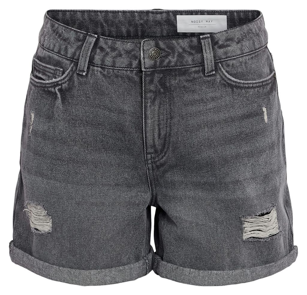 NOISY MAY Denimshorts Mid Waist Denim Sommer Reißverschluss Casual Größe: L