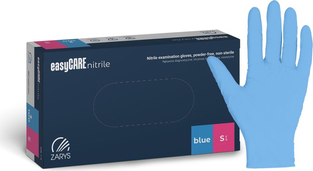ISO Gants jetables en nitrile 100 pcs taille. S bleu Image du produit 
