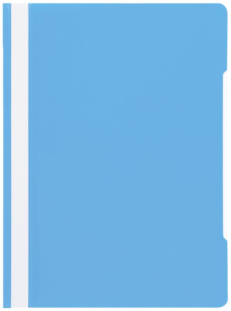 25 hellblaue DIN A4-Ordner mit Etikettenfeld, PP-Kunststoff, transparente Deckblattfolie