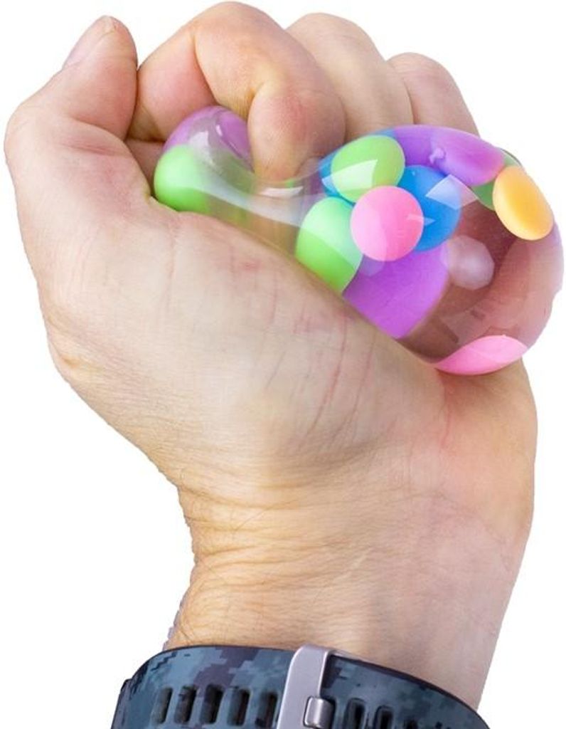1 x Quetschball Squish-Ball mit bunten Perlen, ca. 5,5cm Produktbild 