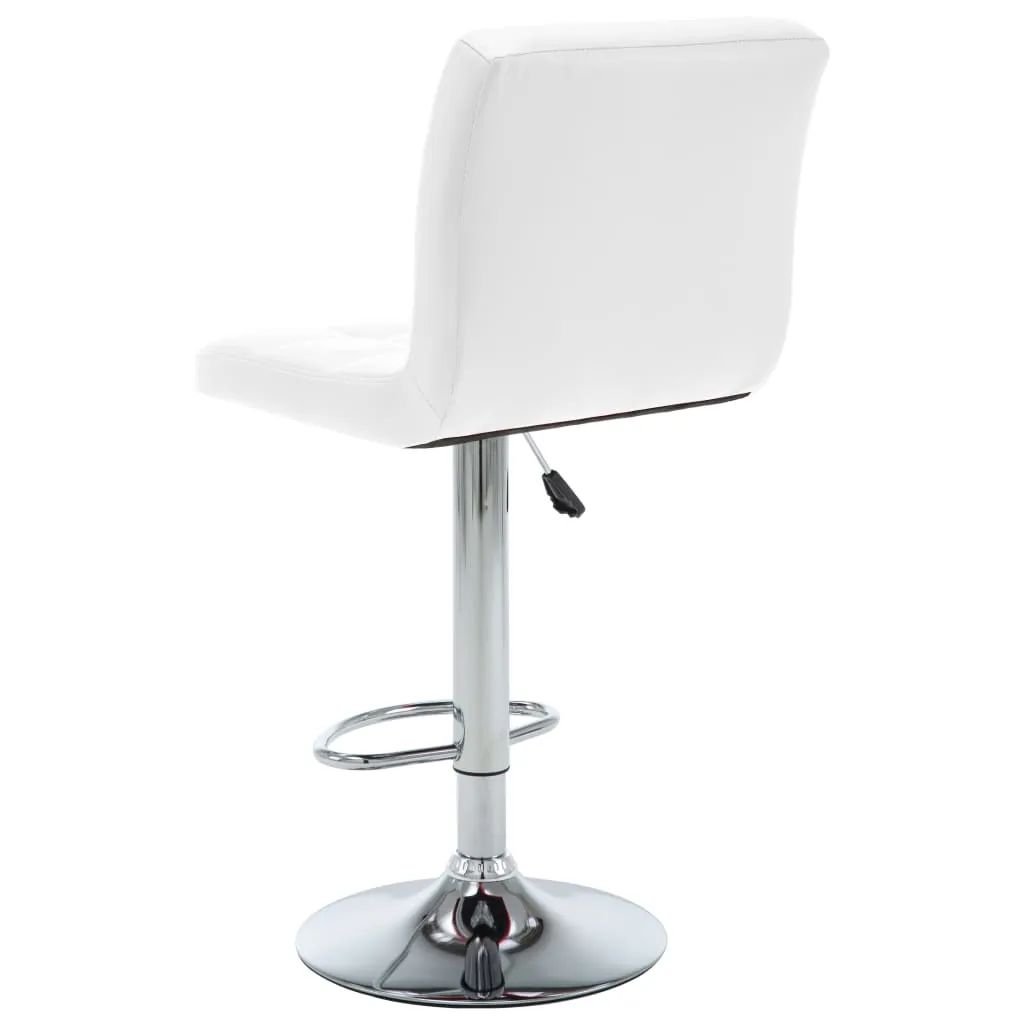 Sgabelli da Bar Regolabili vidaXL Bianco Similpelle - Set da 2 Pz - 6