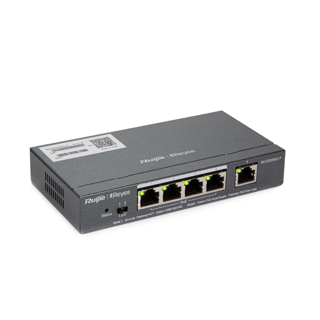 Commutateur PoE Ethernet Reyee 5 Ports Gigabit Administrable à Distance