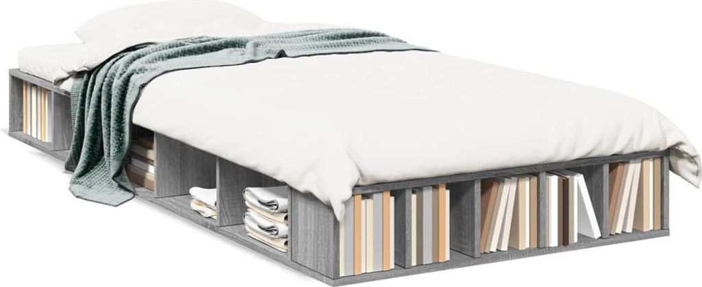 Maison Exclusive - Bettgestell Grau Sonoma 75x190 cm Holzwerkstoff