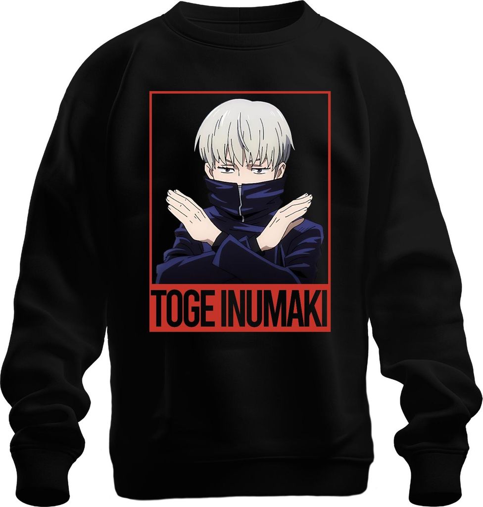 Toge Inumaki Jujutsu Kaisen Anime Ästhetik Fan Geschenk Vintage Uni Sweatshirt Pullover, Schwarz, XXL