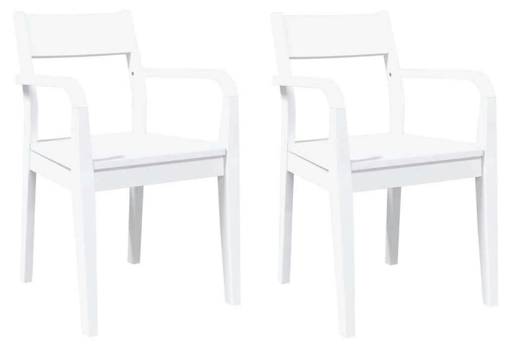 vidaXL Chaises de salle à manger 2 pcs. Blanc Bois massif Image du produit 