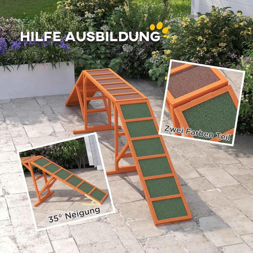 Passerelle Agility Chien Anti-Glisse avec Rampe de Sécurité Orange - 5