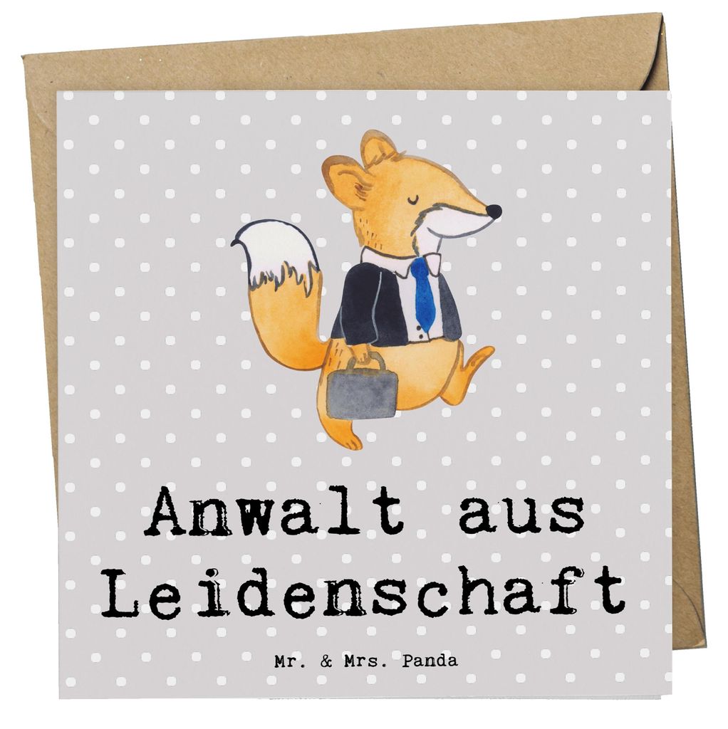 Mr. & Mrs. Panda Grußkarte Anwalt Leidenschaft - Grau Pastell - Geschenk, Glückwunschkarte, Spruch, Klappkarte, anlasskarte, doppelkarte, Witzig,...