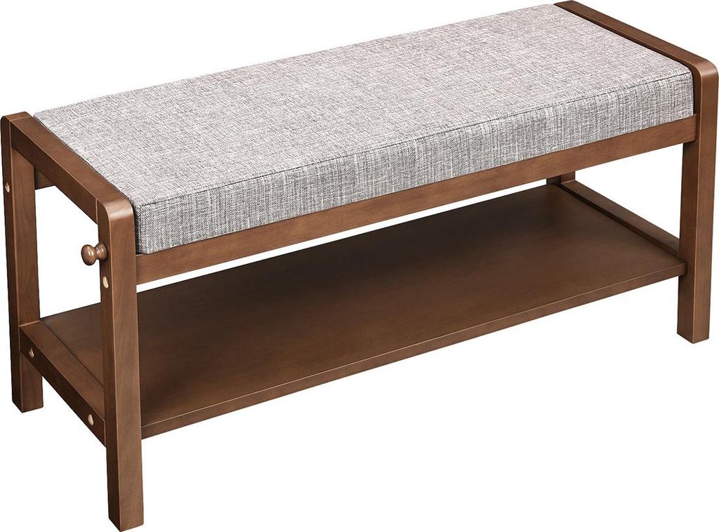 Gepolsterte Schuhbank, dunkelbraun