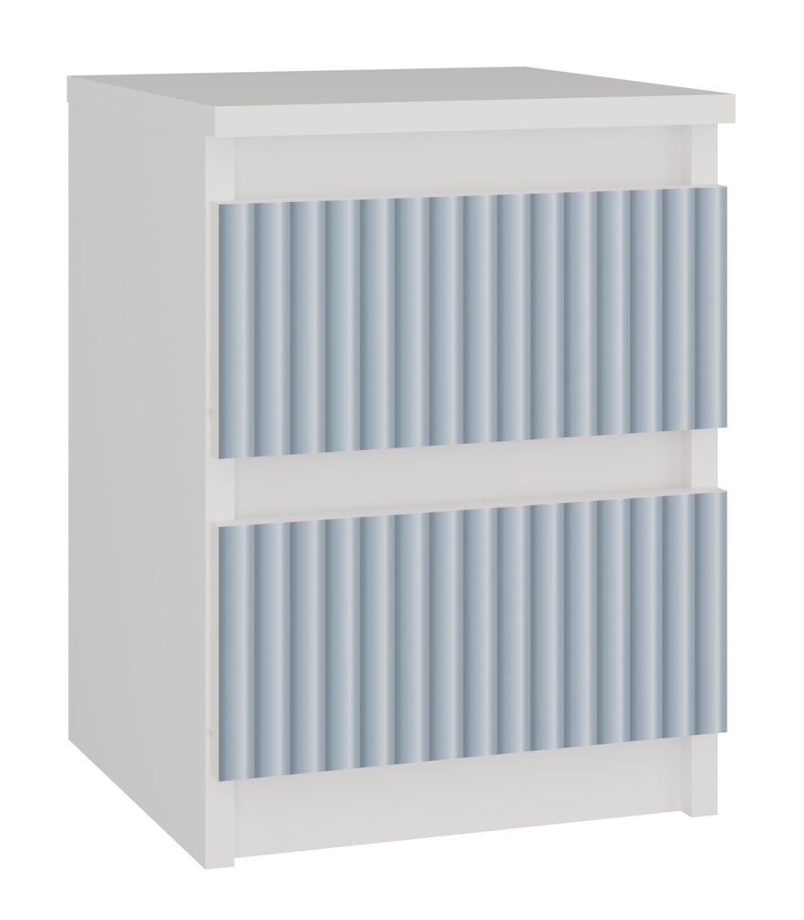 Topeshop M2 FR BLUE, Nočný stolík, Modrá, Biela, 2 Obrázok produktu 