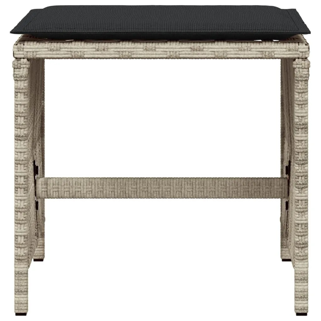 Sgabelli da Esterno in Polyrattan Grigio SYFAX™ - Set 4 Pezzi con Cuscini - 4