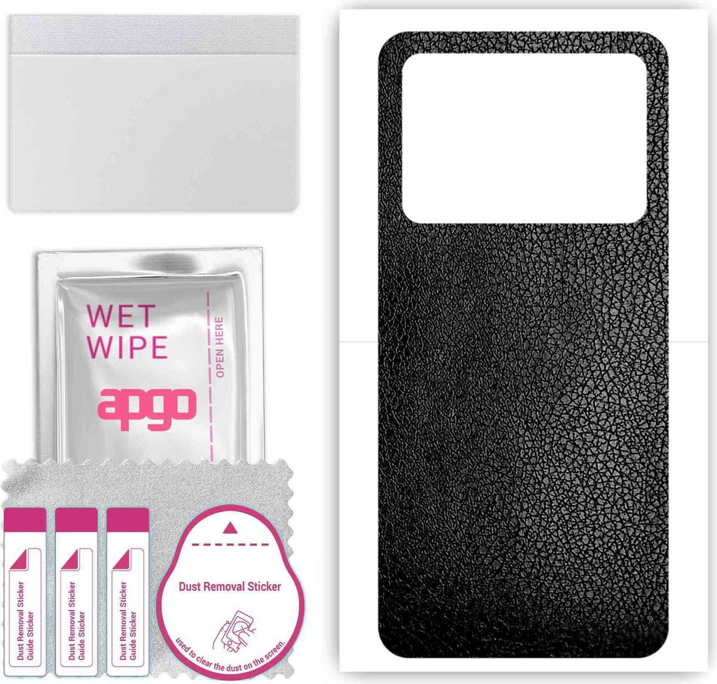 apgo Rückseite Schutzfolie, Skin, kompatibel mit Xiaomi Poco F6 Pro, Hinten Displayschutzfolie aus Vinylfolie, kratzfest, einfache Montage - Schwa...