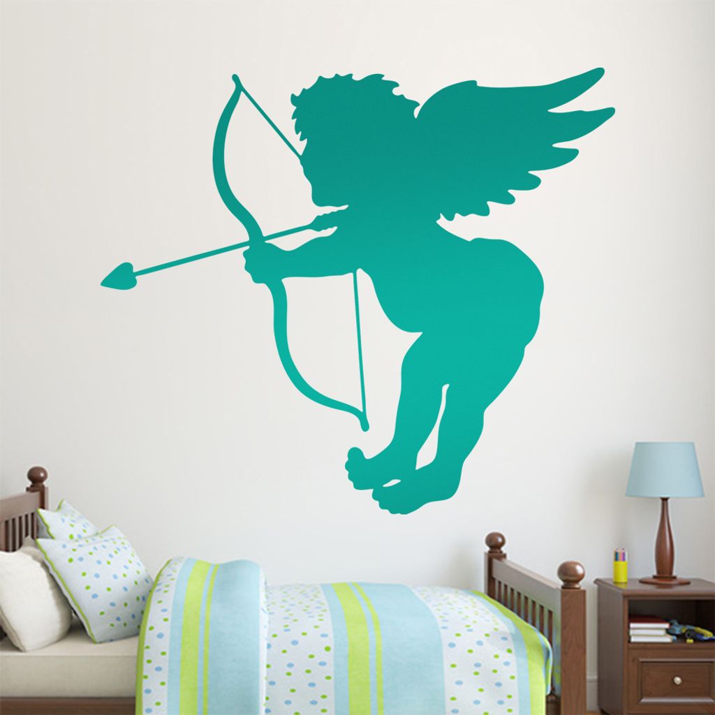 KIWISTAR Liebesengel - Baby Liebe Bogen Pfeil Wandtattoo in 6 Größen - Wandaufkleber Wall Sticker - Dekoration, Küche, Wohnzimmer, Schlafzimmer,...