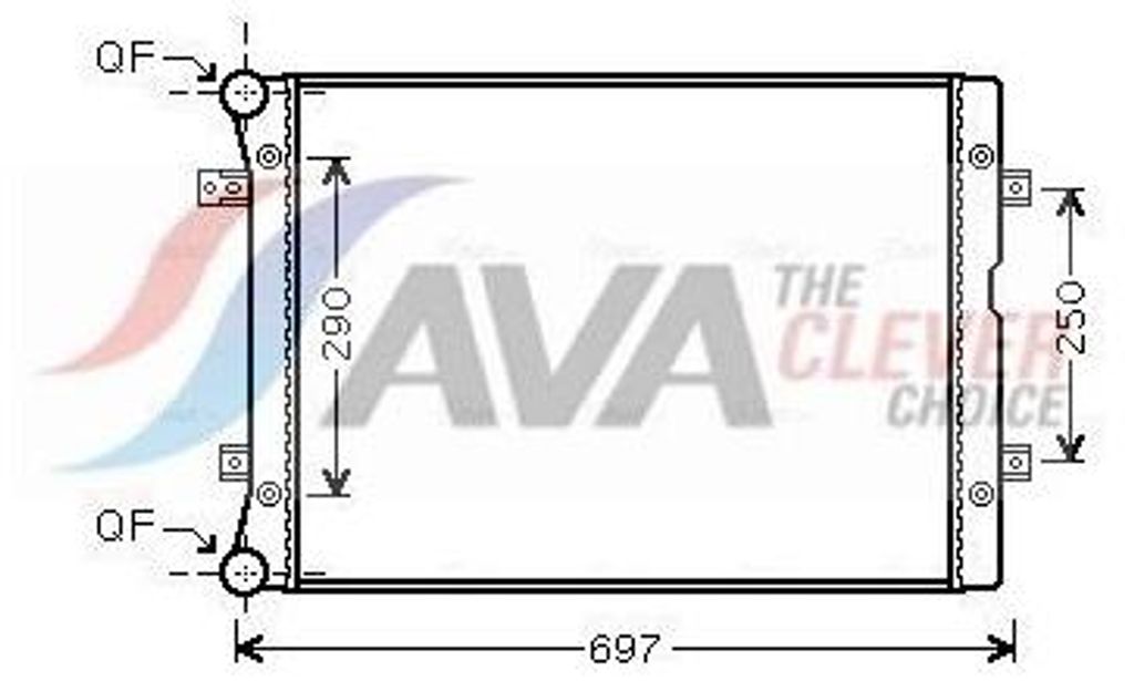 AVA COOLING SYSTEMS VNA2283 Kühler Wasserkühler Motorkühler für VW SHARAN (7M8, 7M9, 7M6) Sharan Kastenwagen (7M) für FORD GALAXY (WGR) für SEAT