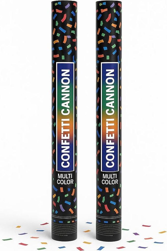 Set mit 2 XL-Konfettikanonen – 78 cm – Konfettikanone, mehrfarbig – Gefüllt mit Papierkonfetti – Luftdruckkanone – Für drinnen und drau...