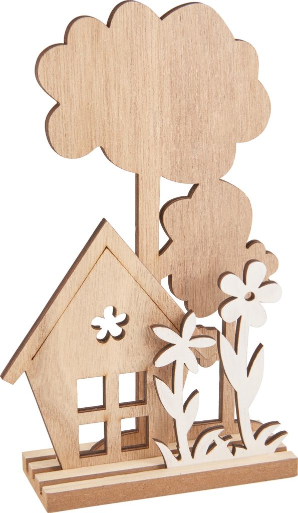 VBS Holz-Steckmotiv "Haus im Grünen", 4-tlg.