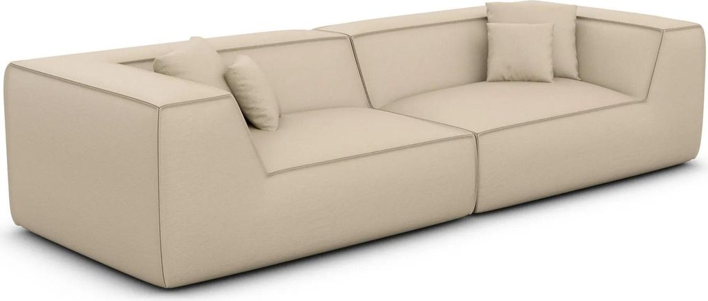 Echtleder 4-Sitzer Couch Liberia Beige