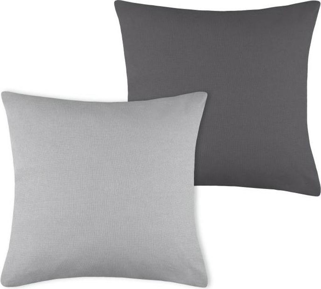 STOF | Sofakissen - Dekokissen - DUO - 50x50 cm - Hellgrau & Dunkelgrau - Zweifarbiger Kissenbezug - Hochwertige Baumwolle - 1 Stück
