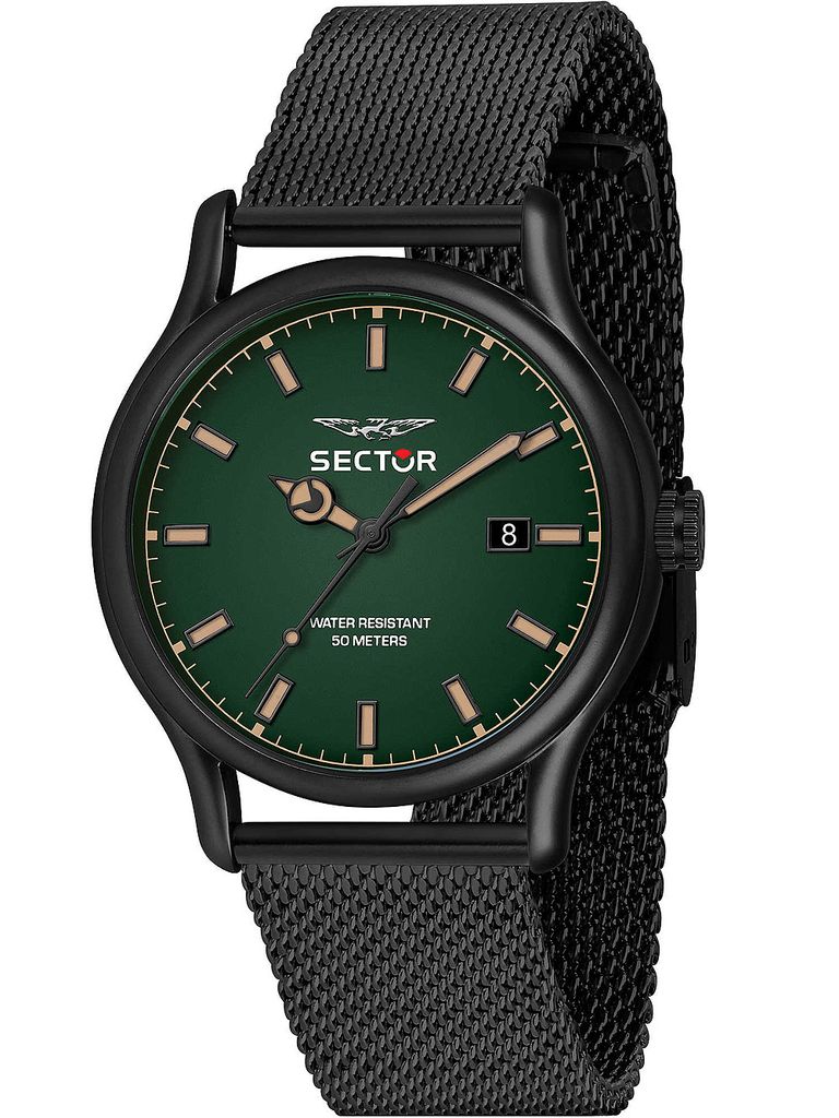 Sector Herren Analog Uhr Elegant Edelstahl Armbanduhr schwarz USE53517021