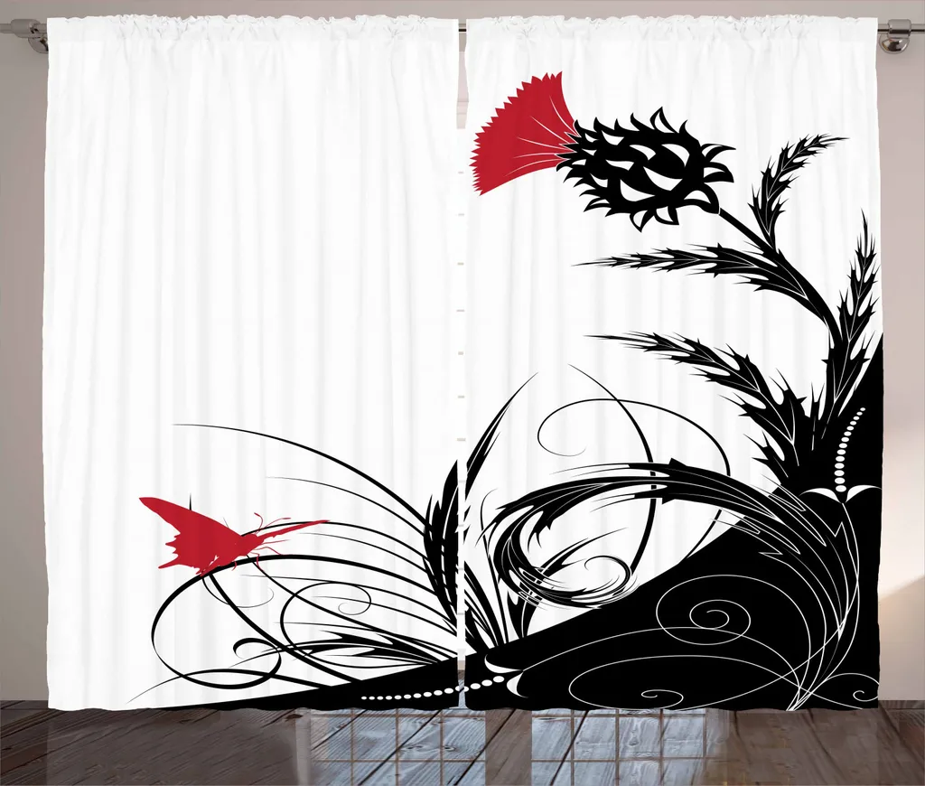 Offerta Tenda ABAKUHAUS 280x225cm Rustica Fiori e Farfalle