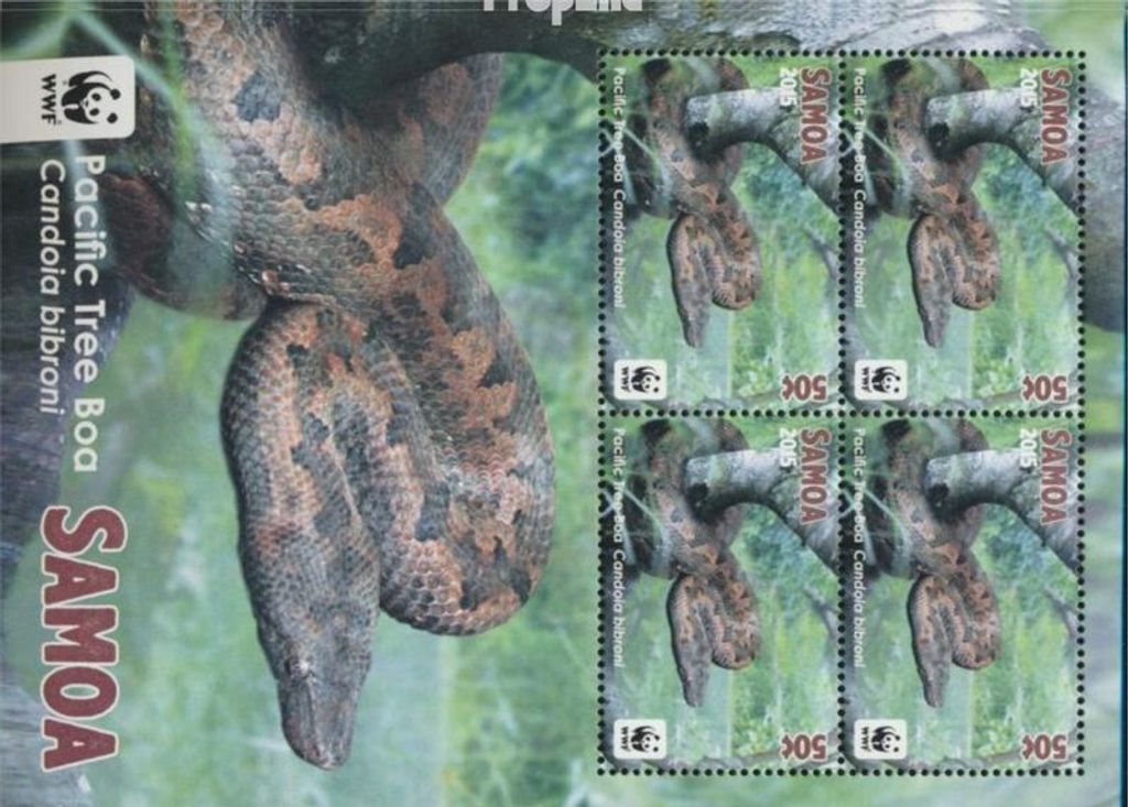 Briefmarken Samoa 2015 Mi 1222-1225 Kleinbögen (kompl.Ausg.) postfrisch Pazifik-Baumboa