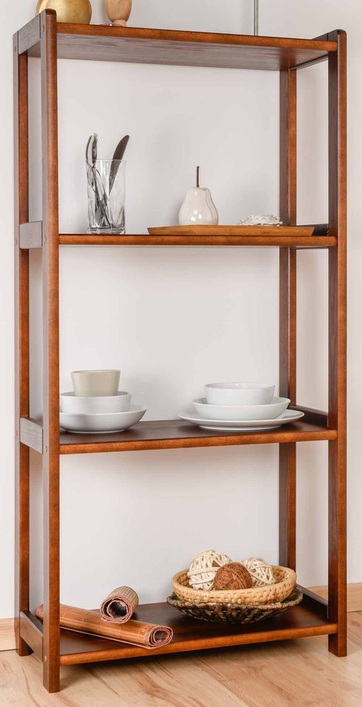 Regal Kiefer massiv Vollholz Nussfarben Junco 56C - 125 x Produktbild 