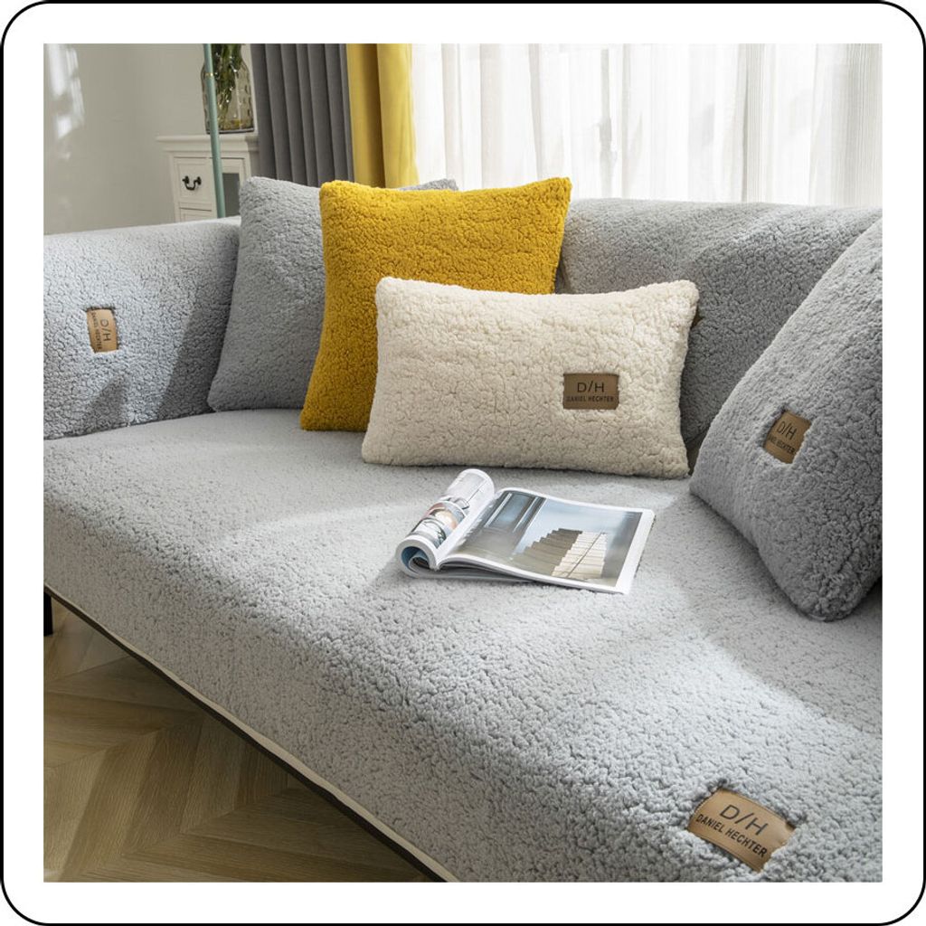 Samtsofabezug, L-f?rmige Sofaš¹berwš¹rfe, Ecksofabezug, ultraweicher Sofaschoner