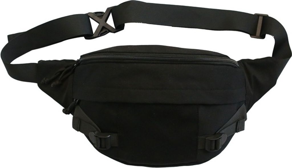 INF Schwarze Nylon-Brusttasche - Urban Streetwear Sling Bag