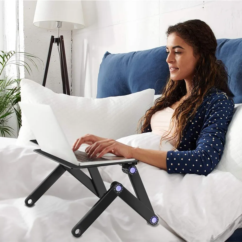 Table d'ordinateur portable pour le lit pliable et orientable noire - 4