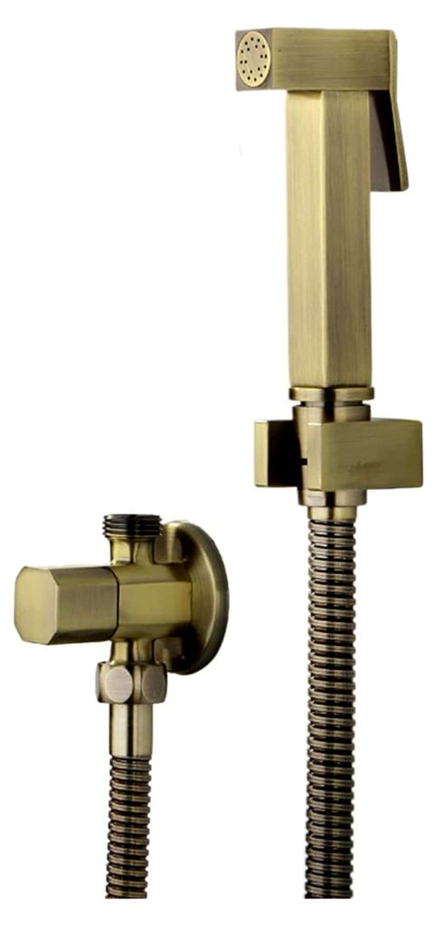 Bidet-Aufsatz for Toilette Hand-WC Bidet-Sprühset Toiletten-Spritzpistolen-Aufsatz Kaltwasser Messing mit Schlauch Handbrause for Toilettengarnitu...