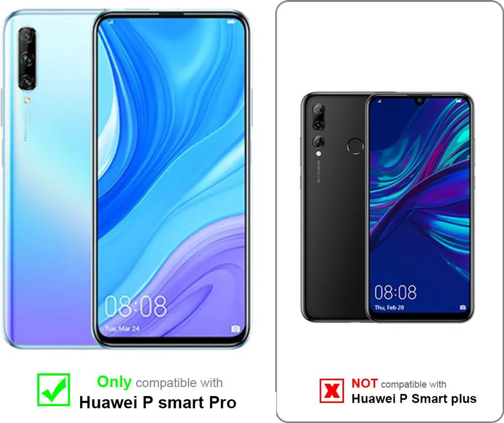 Nandu ZenGlass Pellicola Protettiva In Vetro Flessibile Per Huawei P Smart Z (2019) - 9H Anti Graffio - Trasparente (3mm Più Piccola Del Display Curvo) - 2
