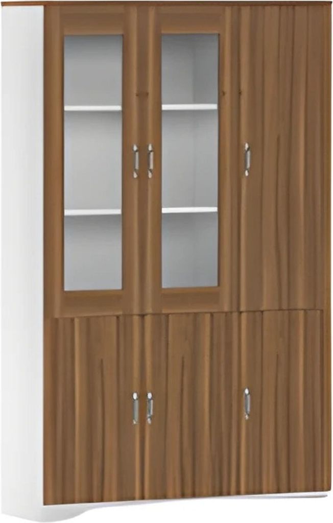 Moderner Büroschrank aus Holz mit Glasvitrine und Stauraum elegantes Design