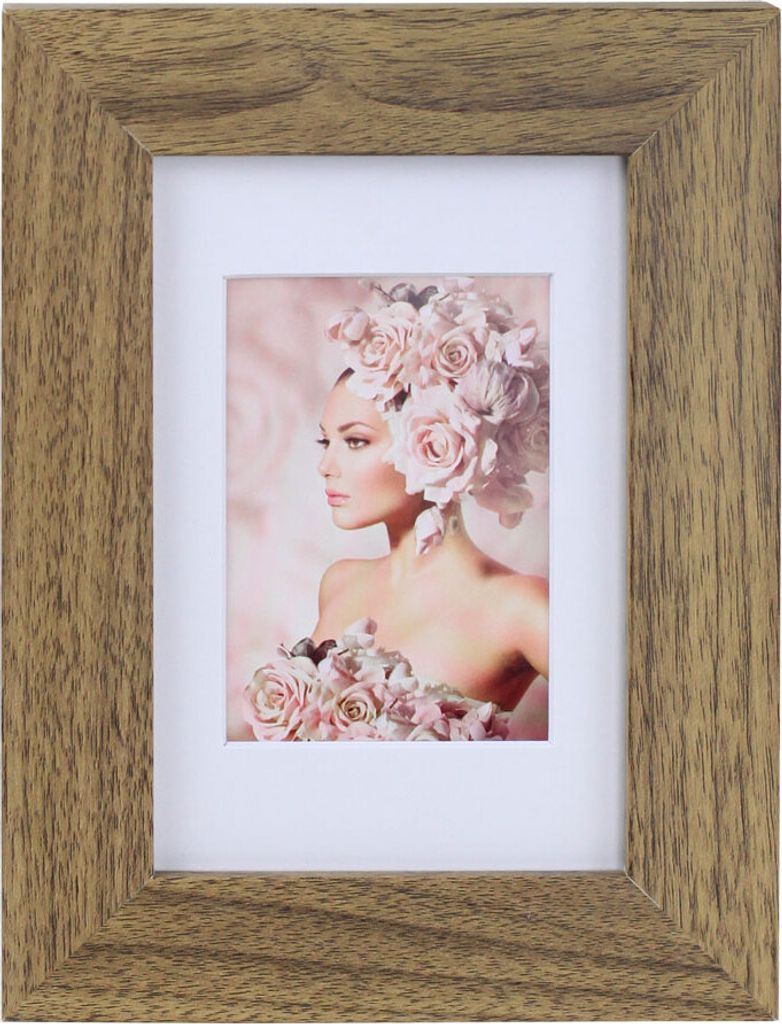 Bilderrahmen Holz Rahmen Plexi Acryl Collage Wanddeko Poster quadratisch S215 - Farbe: Eiche | Format: 10x15