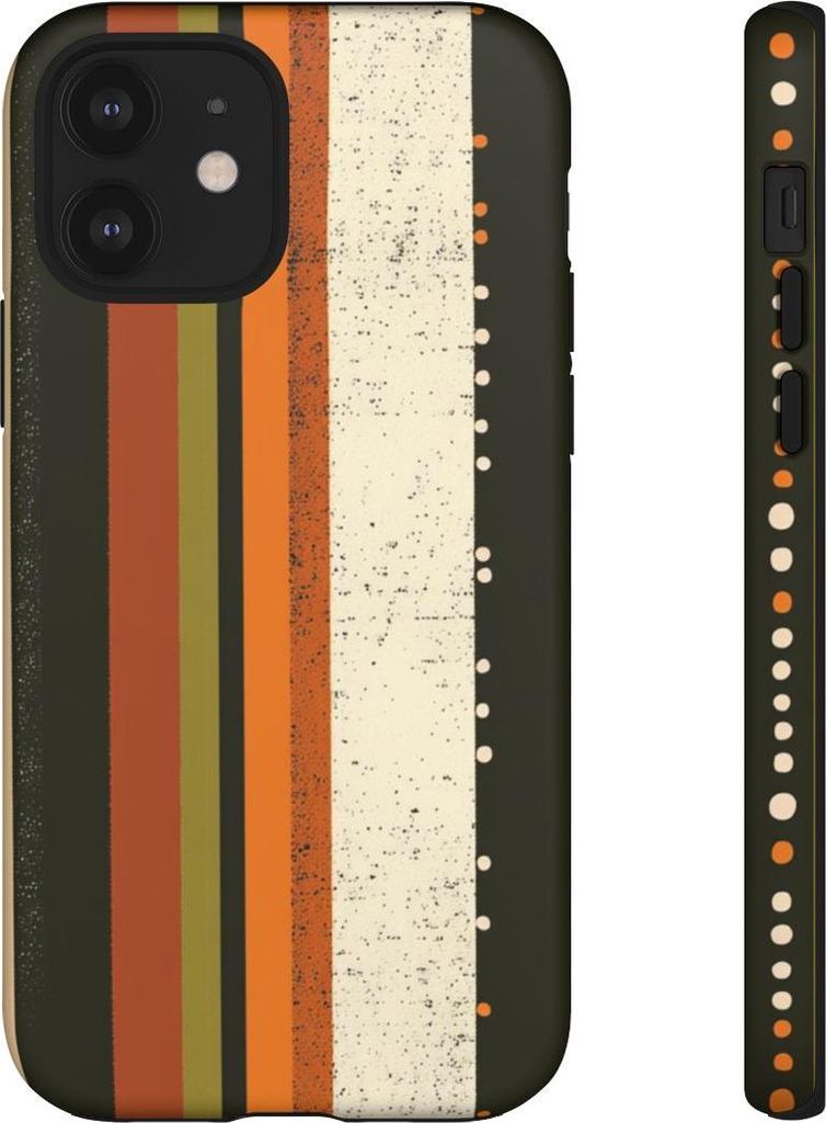 Retro-Streifen und Punkte – Hülle Kompatibel mit iPhone 12