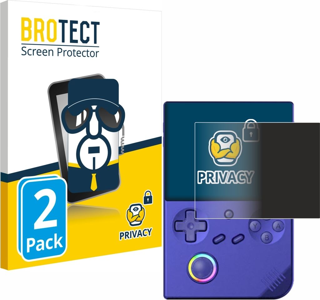 2x BROTECT Sichtschutzfolie für Anbernic RG40XXV Anti-Spy Privacy Sichtschutz Blickschutz Folie Blaulicht-Schutz
