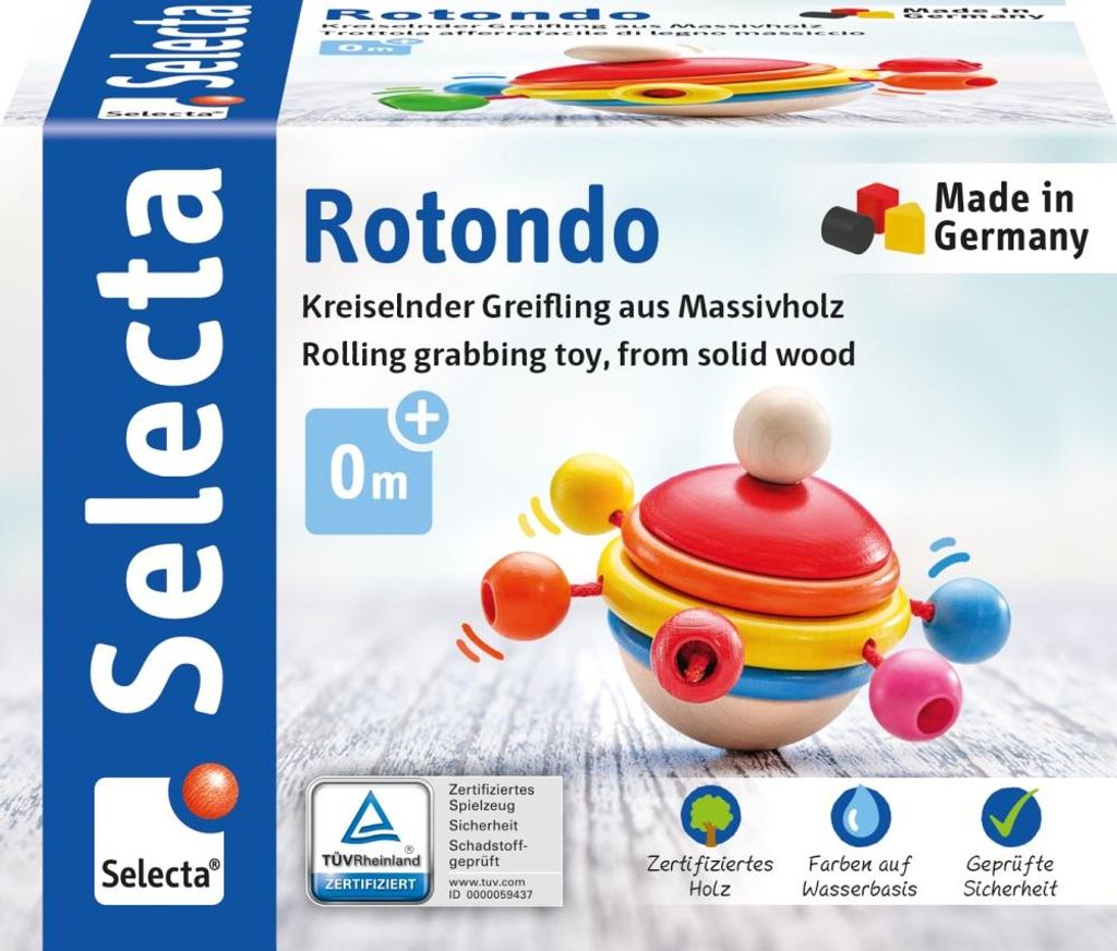 Selecta Babywelt Holz Greifling Rotondo kreiselnder Produktbild 
