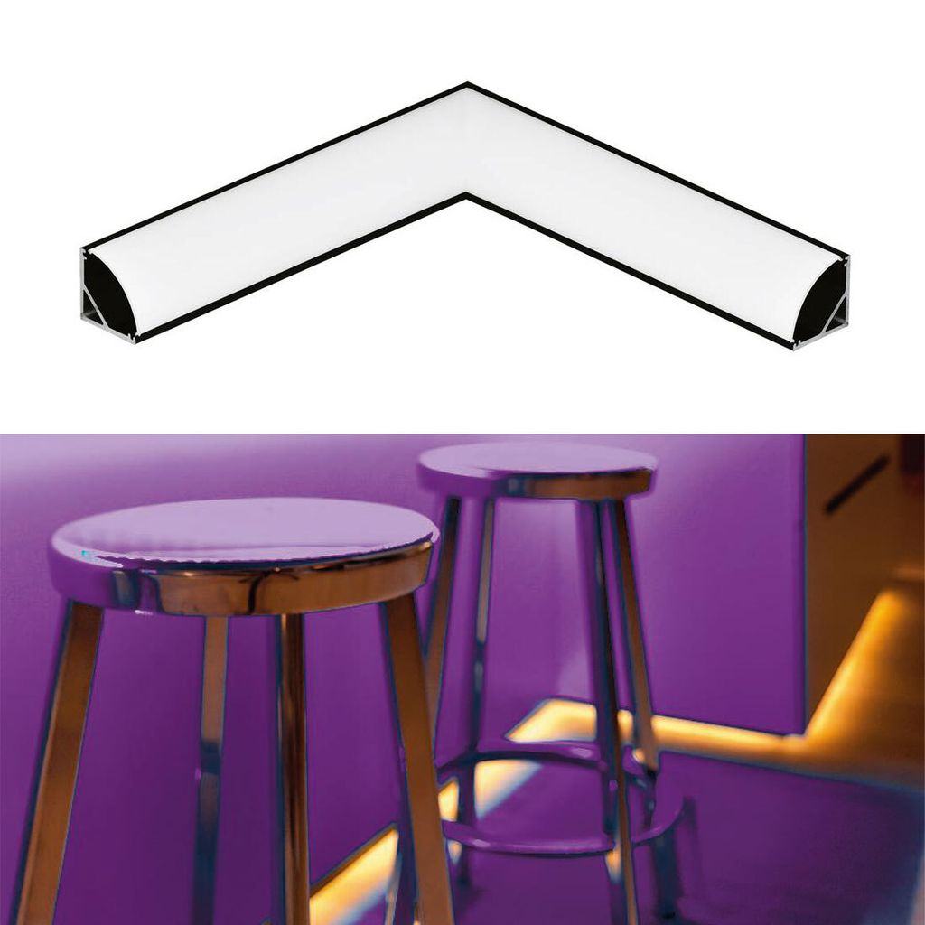 EGLO Corner Profile 1, Modulares Profil, Schwarz, Aluminium, 30 g, 110 mm, 1 Stück(e)