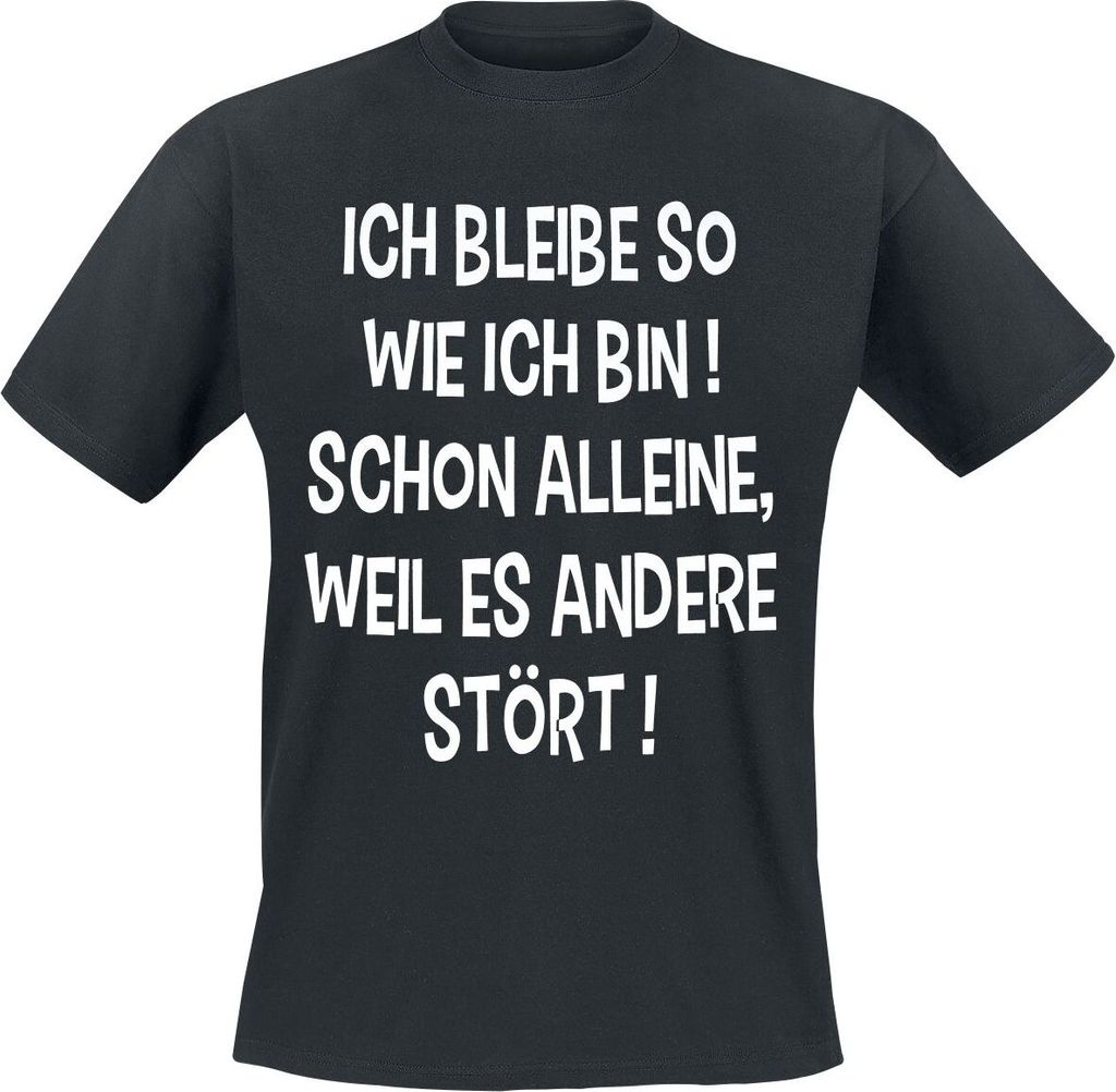 Sprüche T-Shirt Herren Ich bleibe so wie ich bin schwarz S