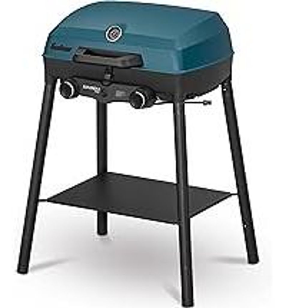 Enders Camping Gasgrill Explorer II Pro, Grill-Thermometer, Grillen-, Kochen-, Backen Funktion, 2 Brenner Edelstahl, kleiner Balkon-Picknick-Grill,...