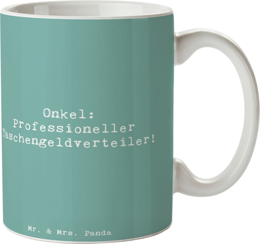 Mr. & Mrs. Panda Pott Spruch Onkel Taschengeld - Meeresbrise - Geschenk, Kaffeetasse, Teepott, Familienangehöriger, haferl, Familienmitglied, Fami...