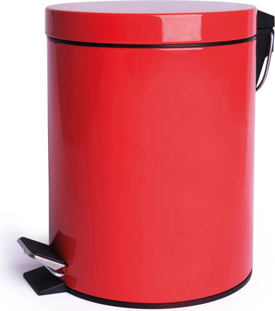 Pattumiera Excelsa Cleany 5 Lt Rossa | Bidoncino Metallo a Pedale Bagno