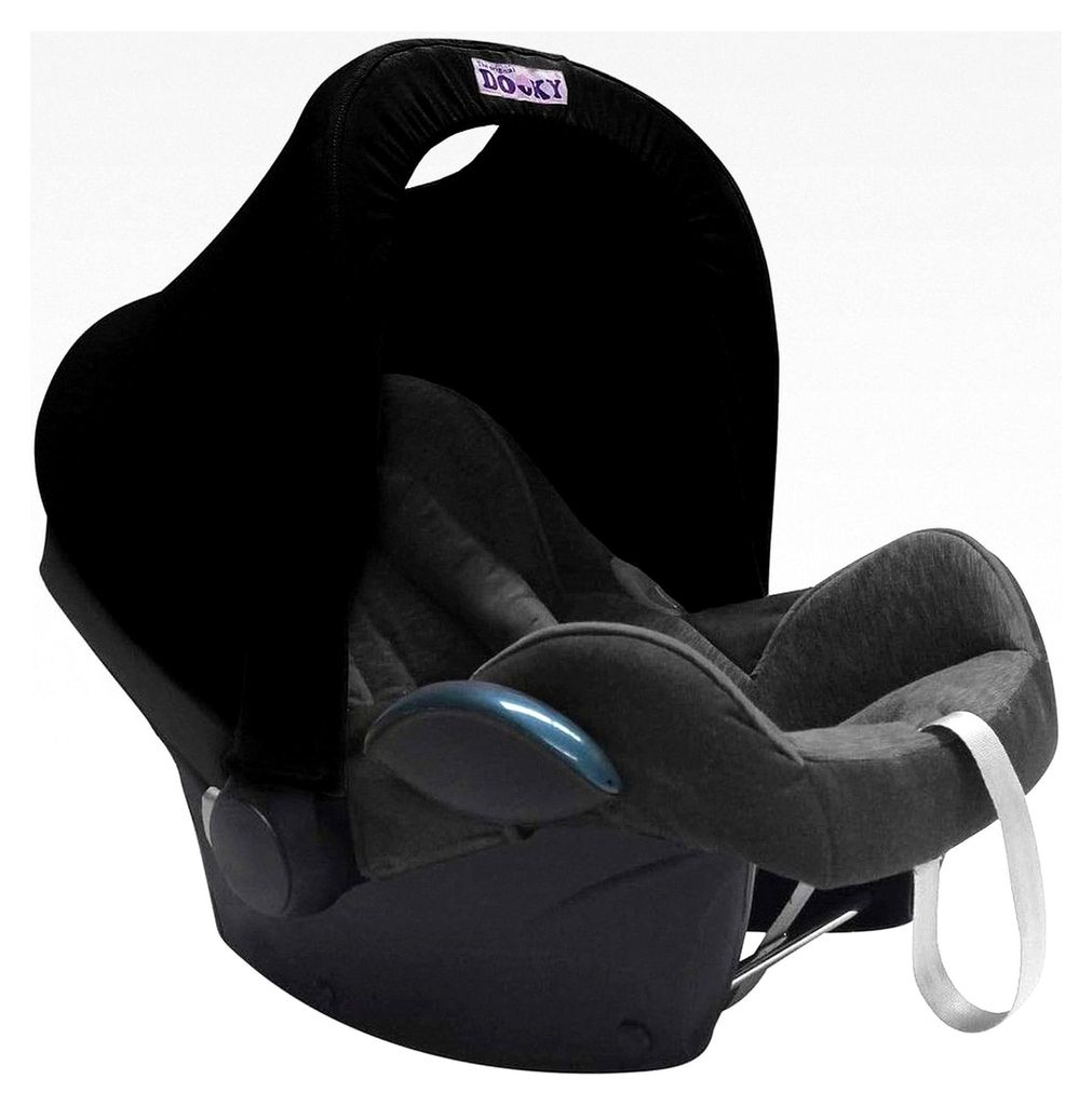 Hoody Sonnenschutz für Babyschalen der Altersgruppe 0+ mit UV-Schutz 40+, universal passend für die meisten Marken, schwarz