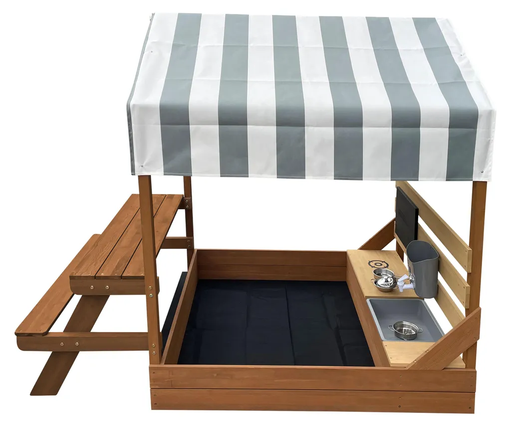 Bac à Sable Couvert avec Maisonnette pour Protéger le Jeu des Intempéries - 2